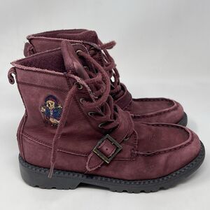 Ralph Lauren Polo Ranger Hi II Kids Youth Boys Size 3 Burgundy Leather Big Bear